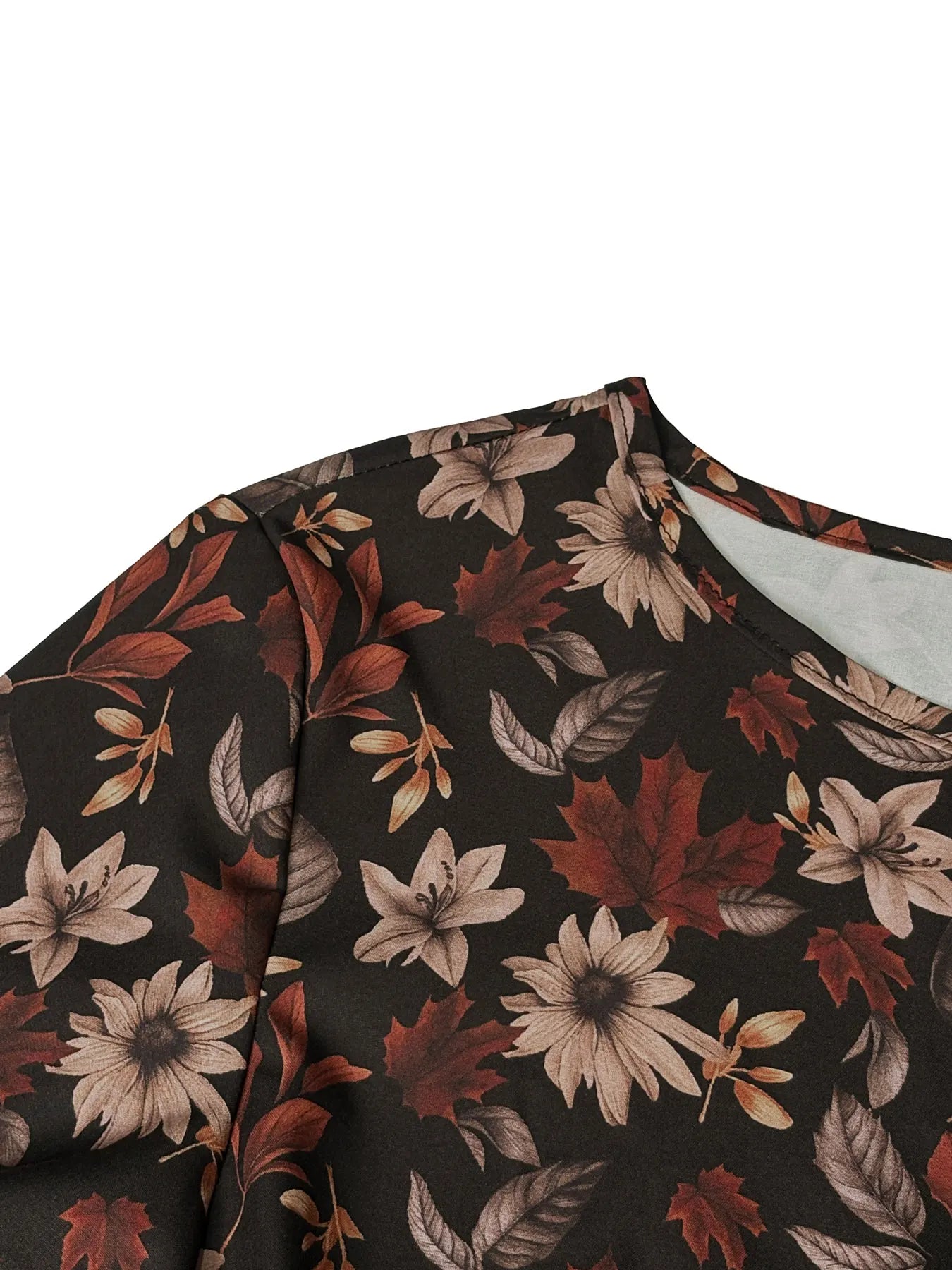 Women's Floral Print Tie Neck Flounce Sleeve Dress, Elegant Fashion Casual Dress for Daily Outdoor Wear, Women Dress for Spring