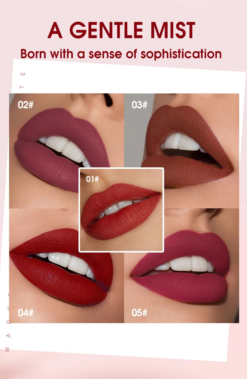 Velvet Soft Matte Lip Glaze Waterproof Long Lasting Moisturizing Non Transfer Lipstick Makeup Cosmetics Beauty Health