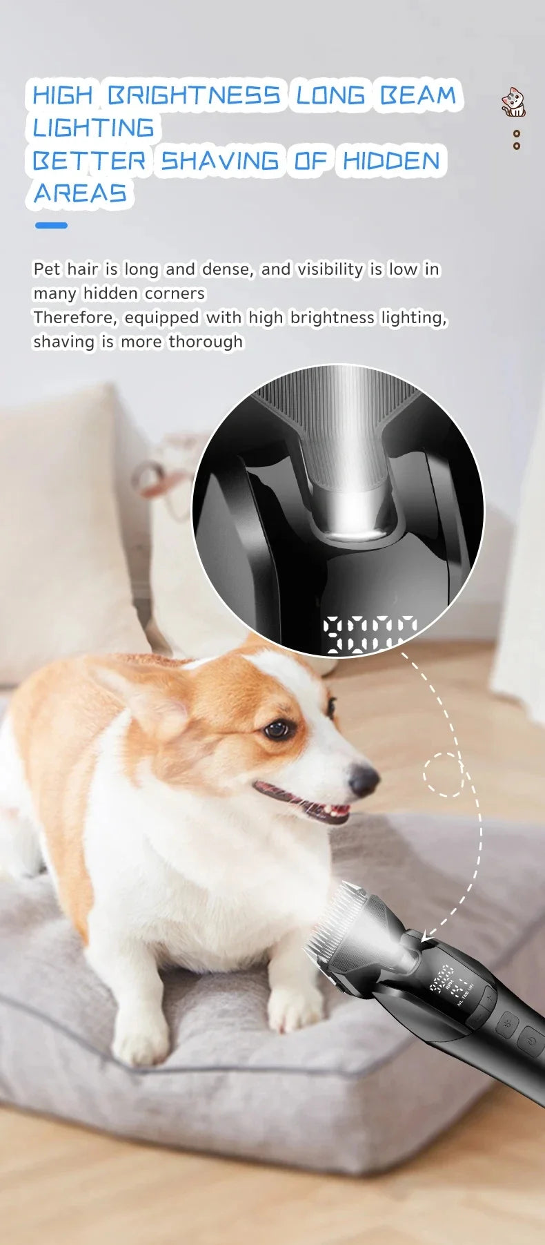 kemei 1857 professional pet dog grooming clipper electric rechargeable cat hair shaver dog hair trimmer 10W animal hair clipper