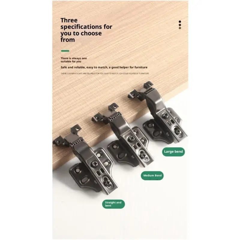 Universal Heavy-Duty Aluminum Frame Glass Door Hinge for Bathroom Kitchen Display & Storage Cabinets - Hidden Installation