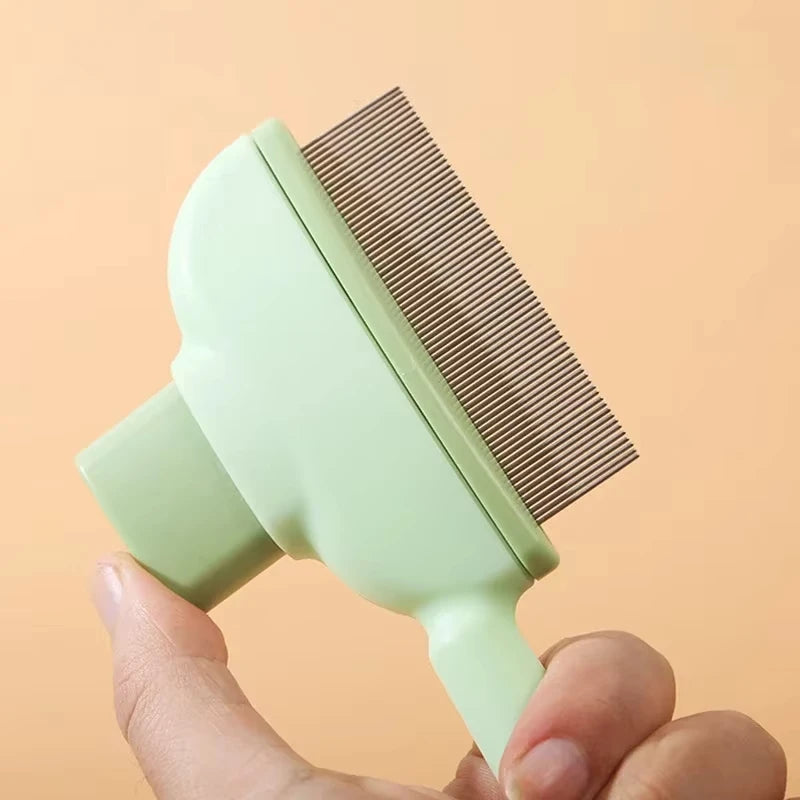 Pet One Button Self Cleaning Pet Grooming Gloves Brush Comb Hair Remover and Massage Tool for Cats and Dogs Easy Grooming