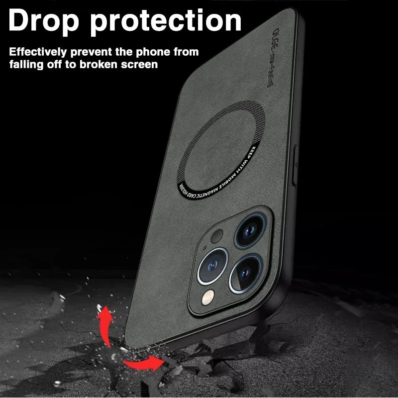 Magnetic Leather Case For iPhone 15 16 Pro Max 14 13 12 11 Pro Max XS XR X 8 7 Plus SE 2022 Wireless Charging Phone Cover Etui