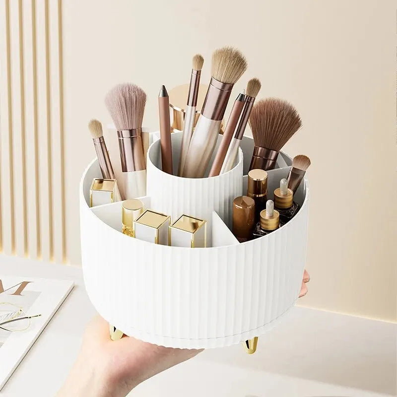 Rotating Makeup Brush Organizer 360 Degree Spinning Storage Box Cosmetic Brush Holder Desktop Organizer Pen Pencil Container