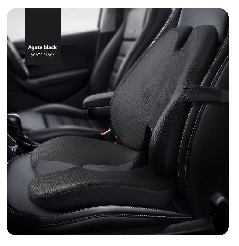 Memory Foam Seat Cushion Waist Back Support Pillow Set Orthopedic Ergonomic Coccyx Relief Hip Lumbar Pad for Office Chair Car