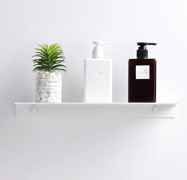 Small Shelf Without Drilling Shampoo Holder Bathroom Wall Floating White Shelves Stick Bath Organizer for Kitchen Accessories