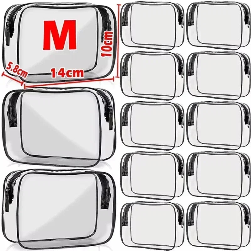 1/20pcs Transparent PVC Storage Travel Organizer Clear Makeup Bag Beautician Cosmetic Bag Beauty Case Toiletry Bag Wash Bags