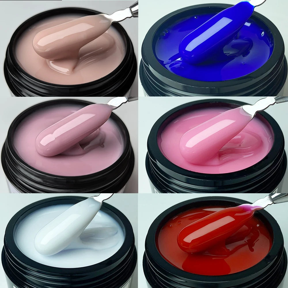 Jillnails Dusty Pink Nude Gel Nail Builder 50G Burgundy Shimmer Builder UV Gel for Nails Extension