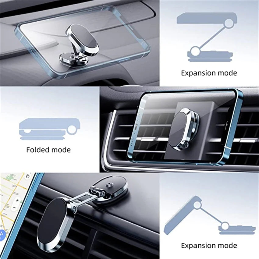 1080° Rotatable Magnetic Car Phone Holder Magnet Smartphone Support GPS Foldable Phone Bracket in Car For IPhone Samsung Xiaomi