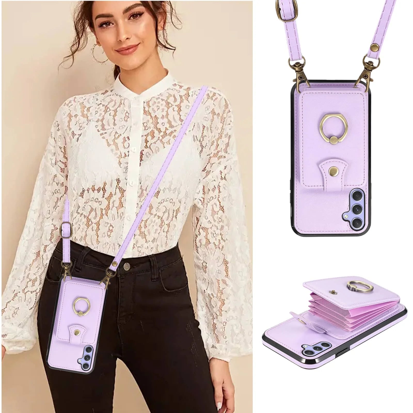 For Samsung Galaxy A16/A55/A15/A35/A25/A54/A34/A24/A14/A22/A53/A21S/A13/A12/A33/A32/A51/A71/A72/A52 Case Wallet with Card Holder