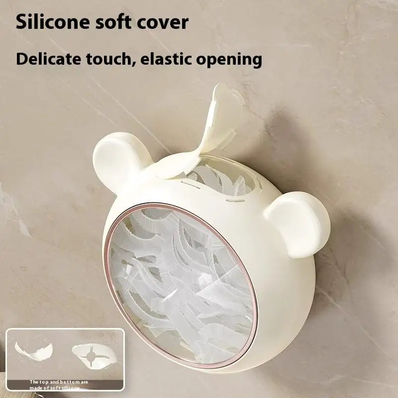 Wall Mounted Dustproof Box Food Cover Wrap Rack Plastic Wrap Storage Box Cling Film Organization Home Kitchen Storage Box Cover