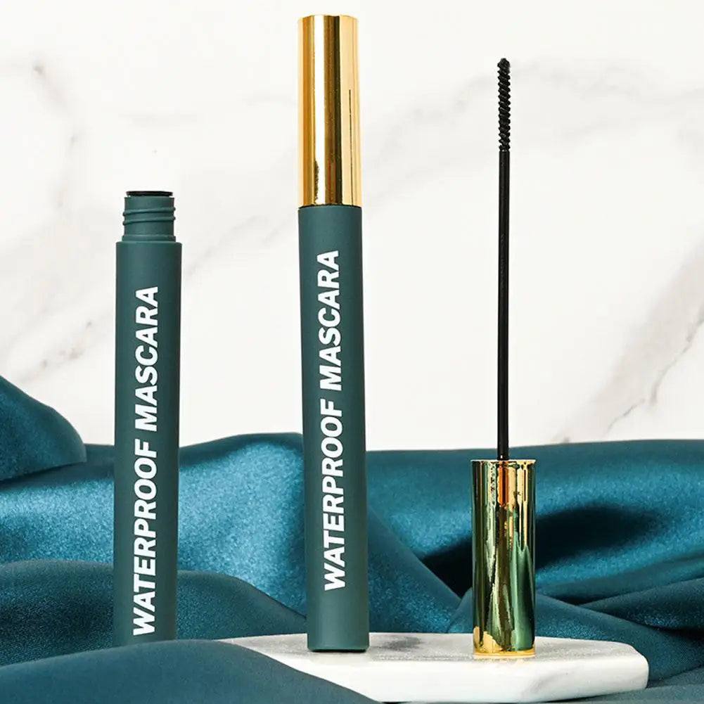 Black Waterproof Mascara - Lengthening Curling Sweatproof Smudge-Proof Eye Makeup Cosmetics Long-Lasting Volumizing for Women