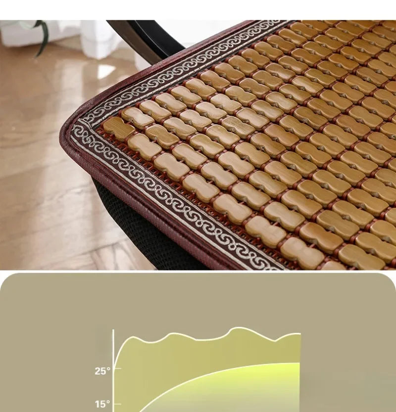 Summer Cool Mat Bamboo Salon Cushion Bamboo Car Ventilated Seat Cover Sofa Office Chair Cushion Dining Table Mat office chair