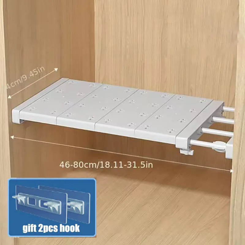 Expandable Divider Punch-free Retractable Layers Board for Wardrobe Storage Kitchen and Bathroom Shelf Dormitory Dividers