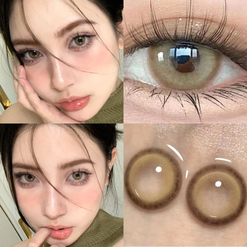 YIMEIXI 1 Pair New Eyes Contacts Lenses with Myopia Diopter Eyes High Quality Nature Soft Lens Beauty Pupil Annual Fast Shipping