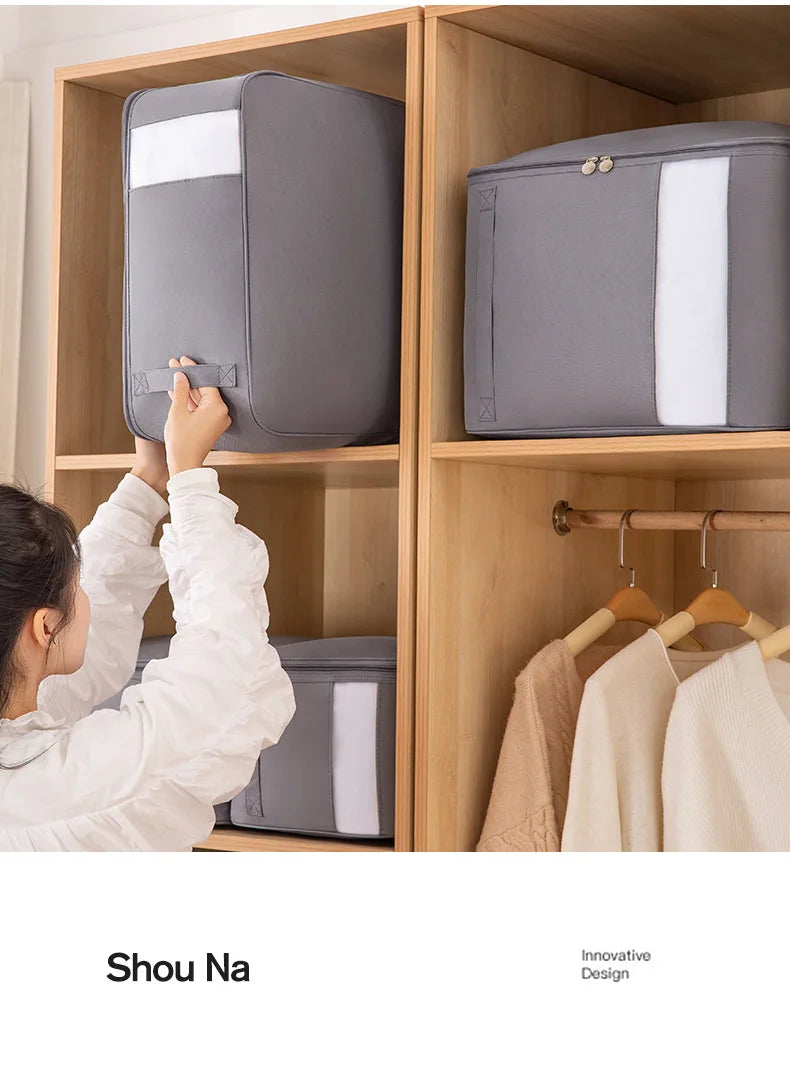 SRETNO Oxford Fabric Storage Bag Cotton Quilt Storage Bags, Clothes Storage Organizer Moving and Packing Luggage Bag Travel Bags