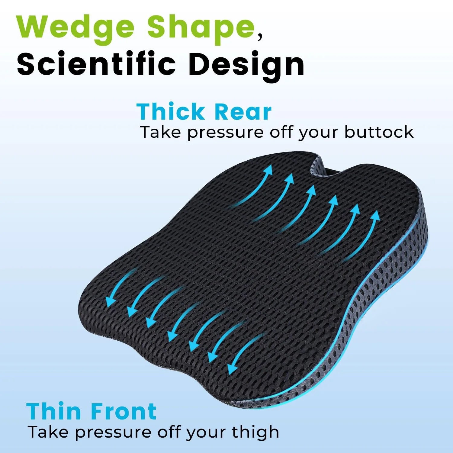 Comfort Car Wedge Seat Cushion For Car Driver Seat Office Chair Wheelchair Memory Foam Seat Cushion Orthopedic Support