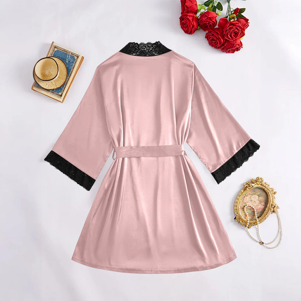 4-Piece Set Ladies' Sleepwear Sexy Sleepwear Women Suspender With Chest Cushion Nightgown Bathrobe Home Wear Women'S Pajamas