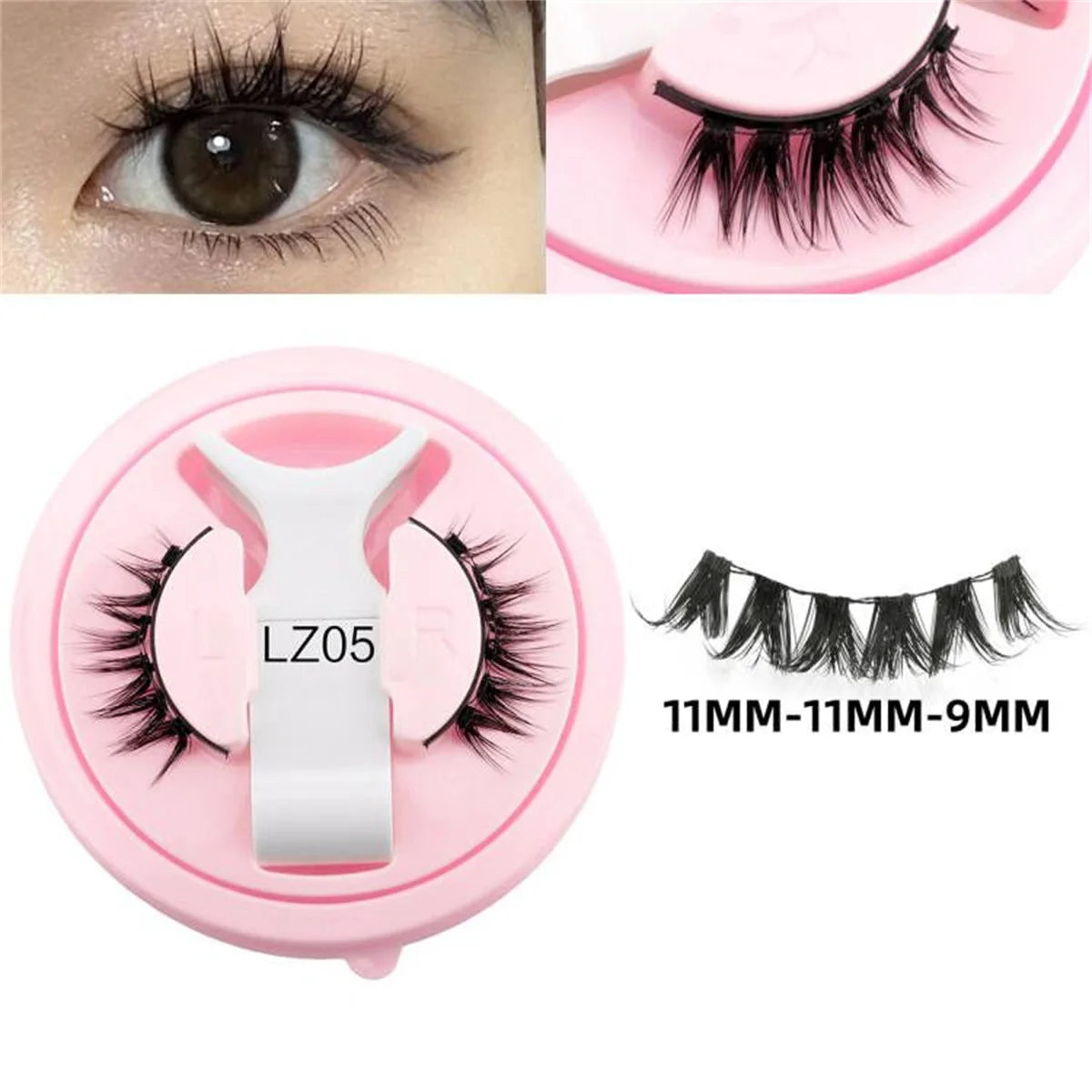1Pair 3D Magnetic Lashes Kit Soft Natural Fluffy Reusable Faux Mink Eyelashes NO Glue Needed False Cilios Makeup Tools Mix Style