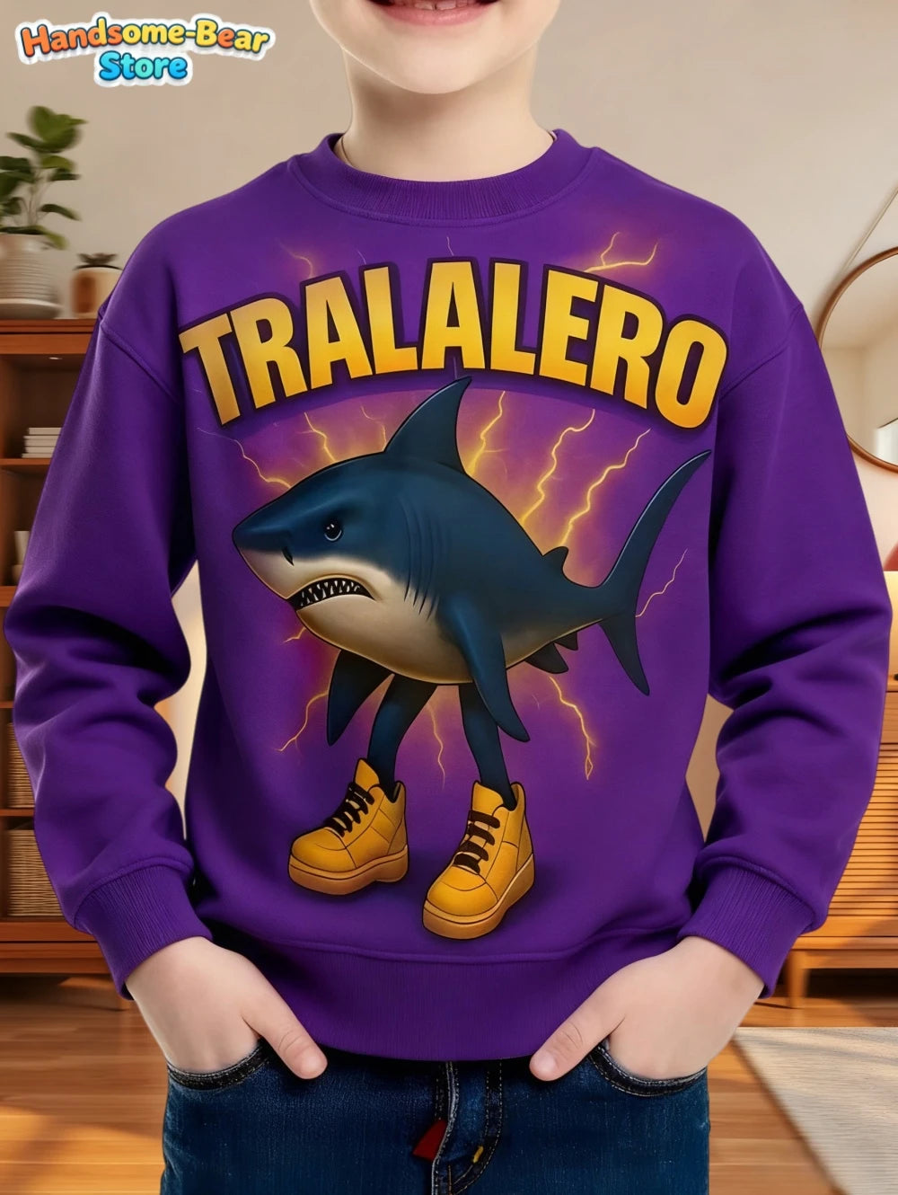 Italian Brainrot Boys Sweatshirt Autumn Long Sleeve Round Neck Hoodie Tungtung Sahur Brainrot Cartoon Children Tops Boys Clothes