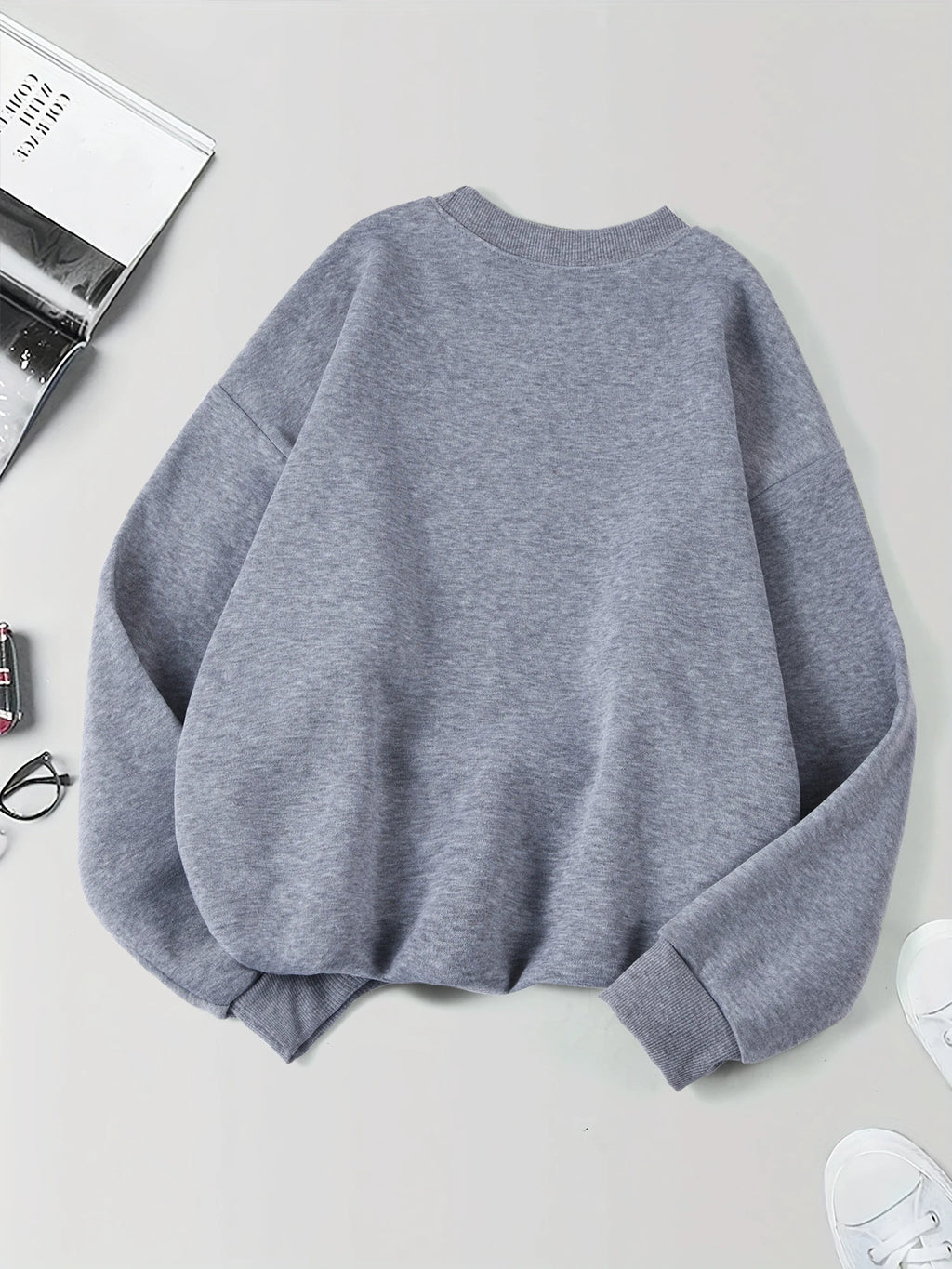 New York California Malibu Letter Sweatshirts Winter Women Casual Loose Hoodie Fleece Warm Crewneck Pullover Comfortable Clothes