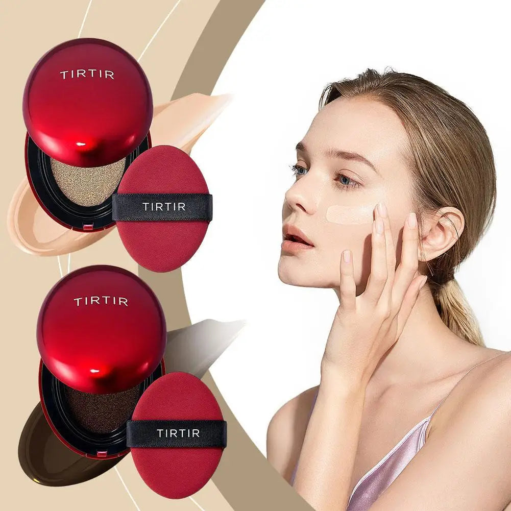Red Foundation Waterproof Cushion Concealer Air Cushion Compact High Coverage Foundation Long Lasting Setting Spray Makeup