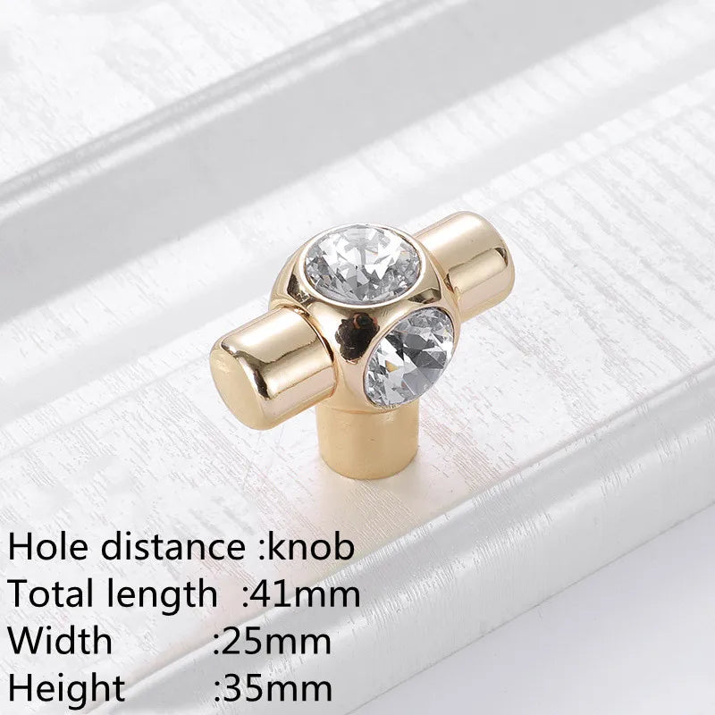 KK&FING Luxury Crystal Handles Drawer Knobs Zinc Alloy Kitchen Cabinet Handles Wardrobe Door Pulls Furniture Handle Hardware