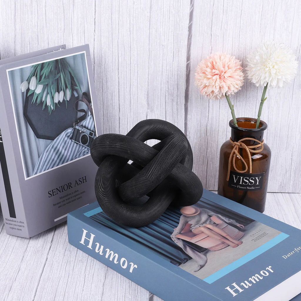 Bohemian Wood Chain Decoration for Living Room Farmhouse Coffee Table Decor Wood Knot Boho Natural Chain Desk Home Ornaments