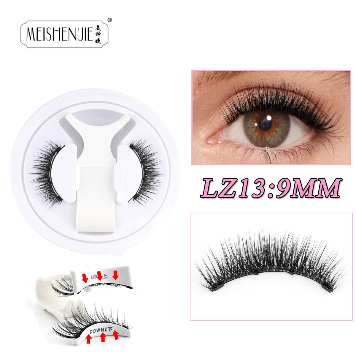 Faux Cils 1 Pair Magnetic Eyelashes Set Handmade Natural Curl False Eyelash with Tweezer Makeup Tools Magnetic Lashes for Sale