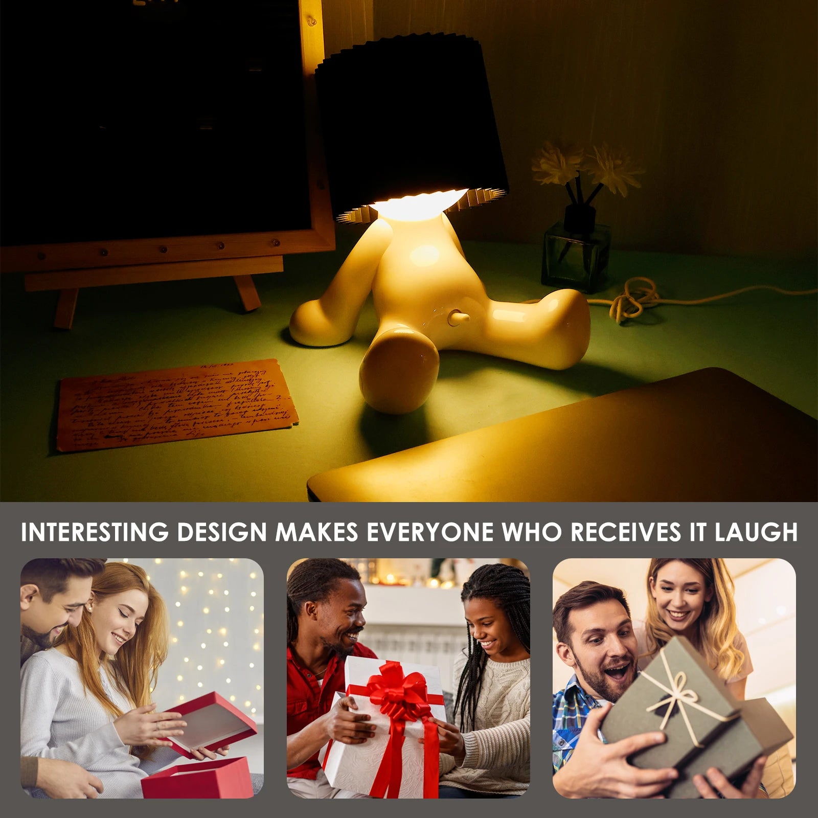 Creative Table Book Light Little Naughty Boy Night Light Shy Man Lamp Children Home Room Bedside Desk Decor Valentine's Day Gift