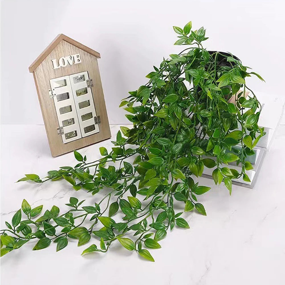 1pc Artificial Hanging Plant Eucalyptus Rattan Potted Green Plant Suitable Mandala Vine for Room Wall Home Shelf Interior Decor