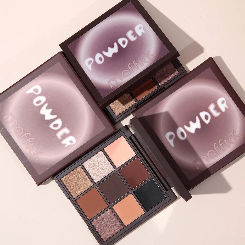 MUGE LEEN Nine-Color Eyeshadow Palette Matte Pearlescent Rose Smoke Peach Earth Tone Milk Tea Powder for Eye Makeup