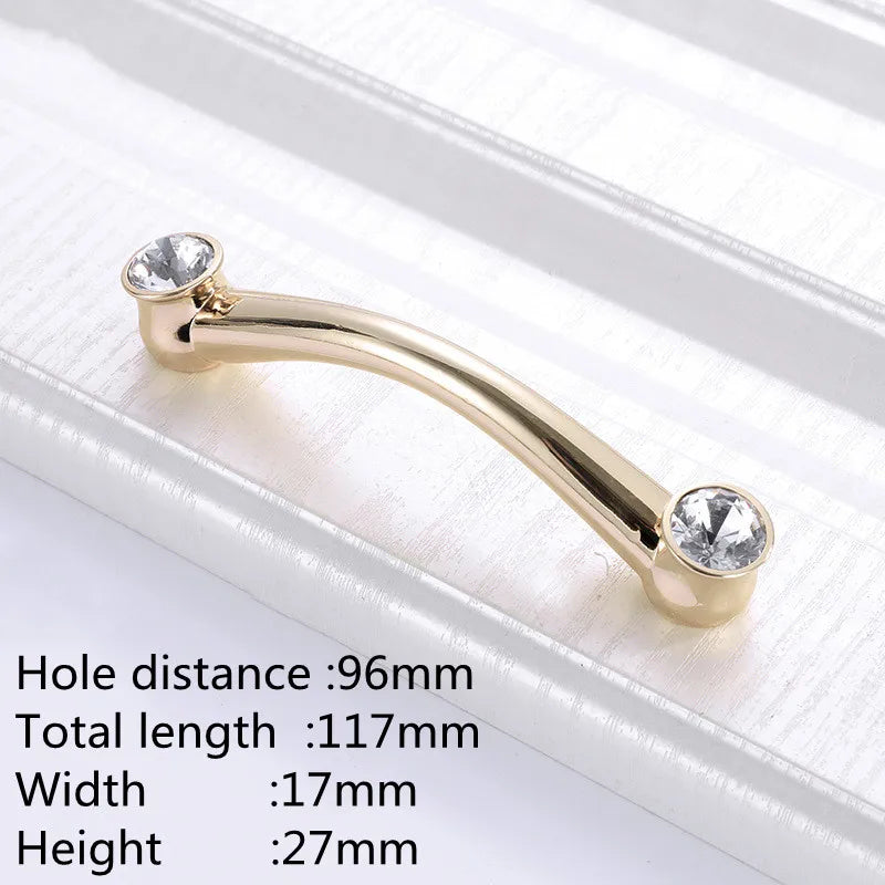 KK&FING Luxury Crystal Handles Drawer Knobs Zinc Alloy Kitchen Cabinet Handles Wardrobe Door Pulls Furniture Handle Hardware