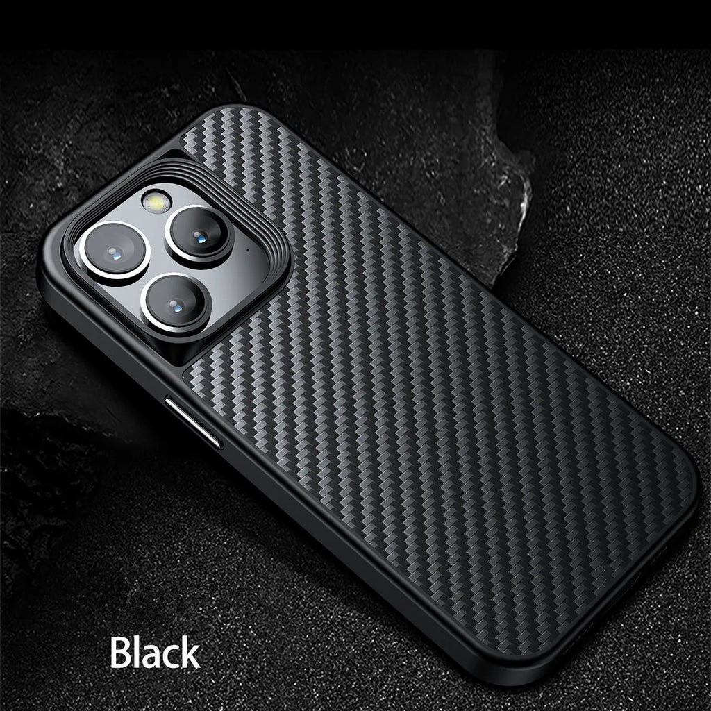 Wlons Magnetic Kevlar Aramid Fiber Cover For iPhone 16 15 14 13 Pro Max 16 15 14 Plus Anti-Drop Anti-Fingerprint Magsafe Case