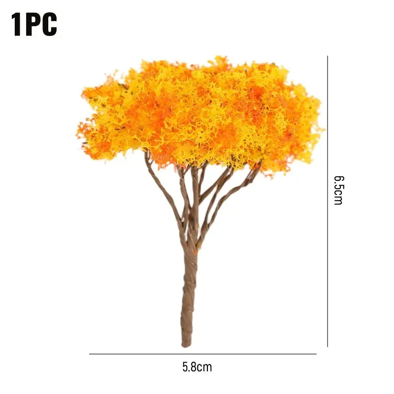 DIY Miniature Artificial Landscape Trees Micro Flower Tree Figurines Artificial Scenery Tree Moss Bonsai Ornament Tabletop Decor