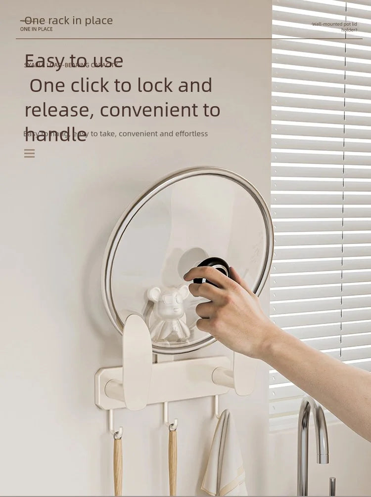 No-drilling kitchen storage rack, pot lid rack, wall-mounted cutting board, display rack, storage rack, household multifunctiona