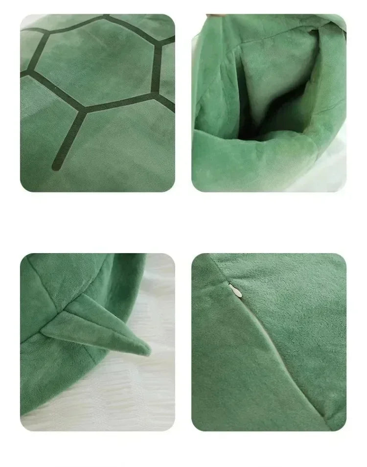 Wearable Turtle Shell Pillow Creative Soft Tortoise Back Pillow Plush Body Giant Cushion Adult Dress Up Gift Bedroom Decoration