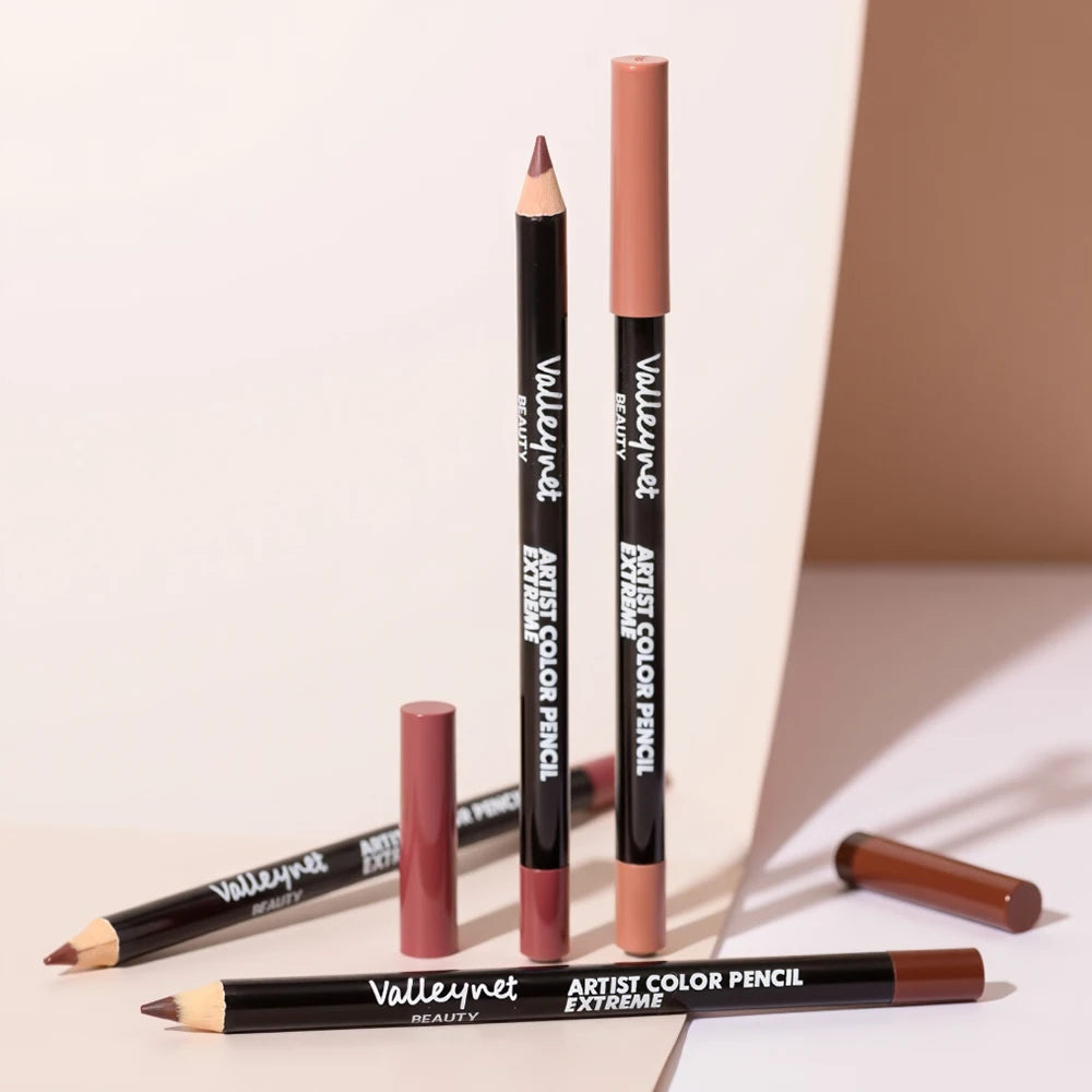 2 Pcs/Set Lip Combo Set Lipstick + Lip Liner Long Lasting Waterproof Easy To Apply Lipstick Set Glossy Lipstick Lip Makeup