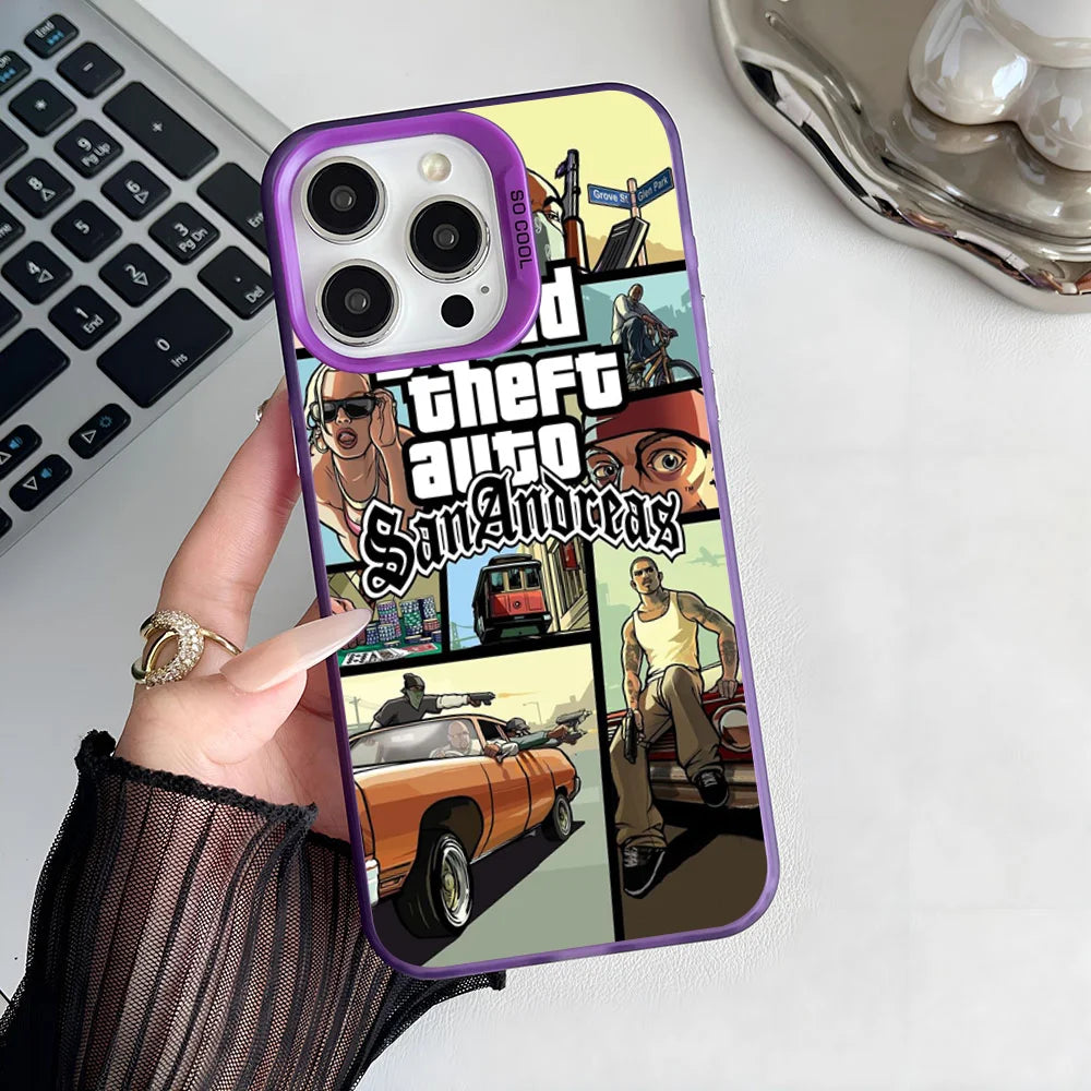 Epc San Andreas G-GTA IMD Phone Case For iPhone 16 15 14 13 12 11 Pro Max Plus Color Silver Cover