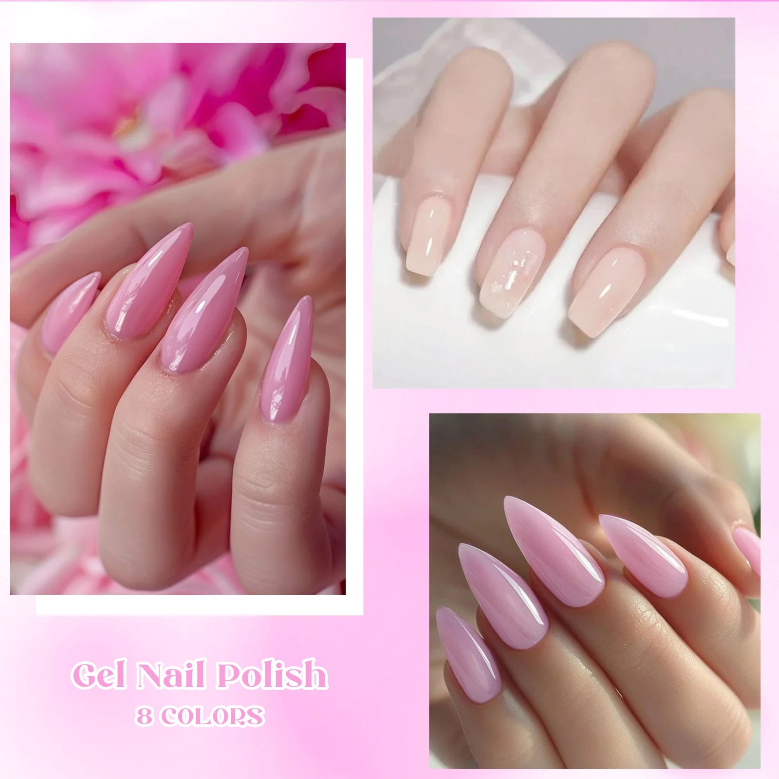 8pcs Nude Jelly Gel Nail Polish Set With Box Translucent Color Semi Permanent Soak Off UV LED Gel Varnish Nail Supplies Manicure