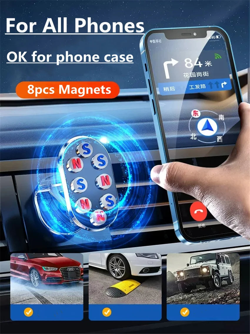 1080° Rotatable Magnetic Car Phone Holder Magnet Smartphone Support GPS Foldable Phone Bracket in Car For IPhone Samsung Xiaomi
