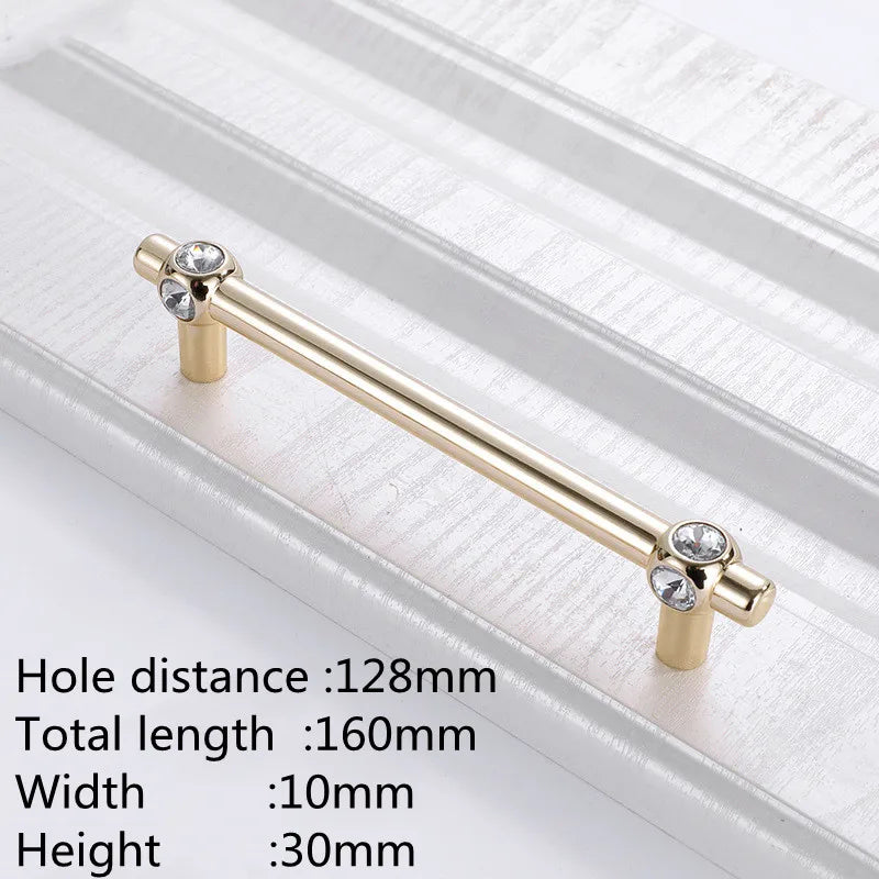 KK&FING Luxury Crystal Handles Drawer Knobs Zinc Alloy Kitchen Cabinet Handles Wardrobe Door Pulls Furniture Handle Hardware