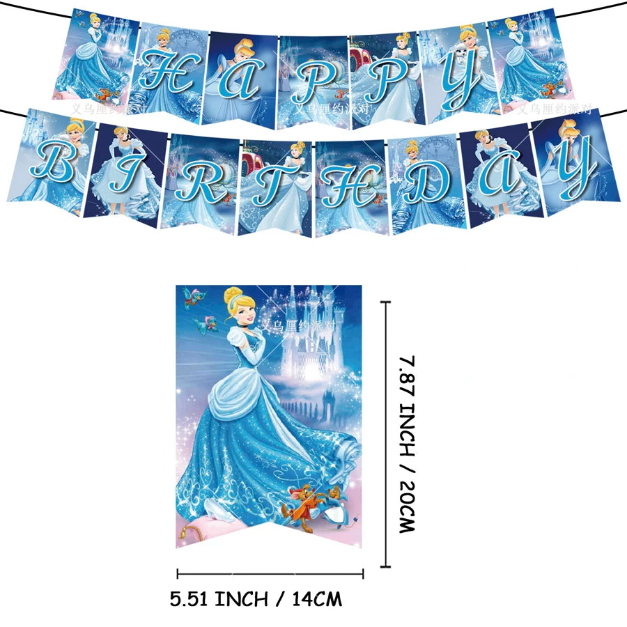 Disney Cinderella Princess Birthday Party Decoration Girls Cinderella Birthday Party Favors Plates Cup Napkins Tablecloth Supply