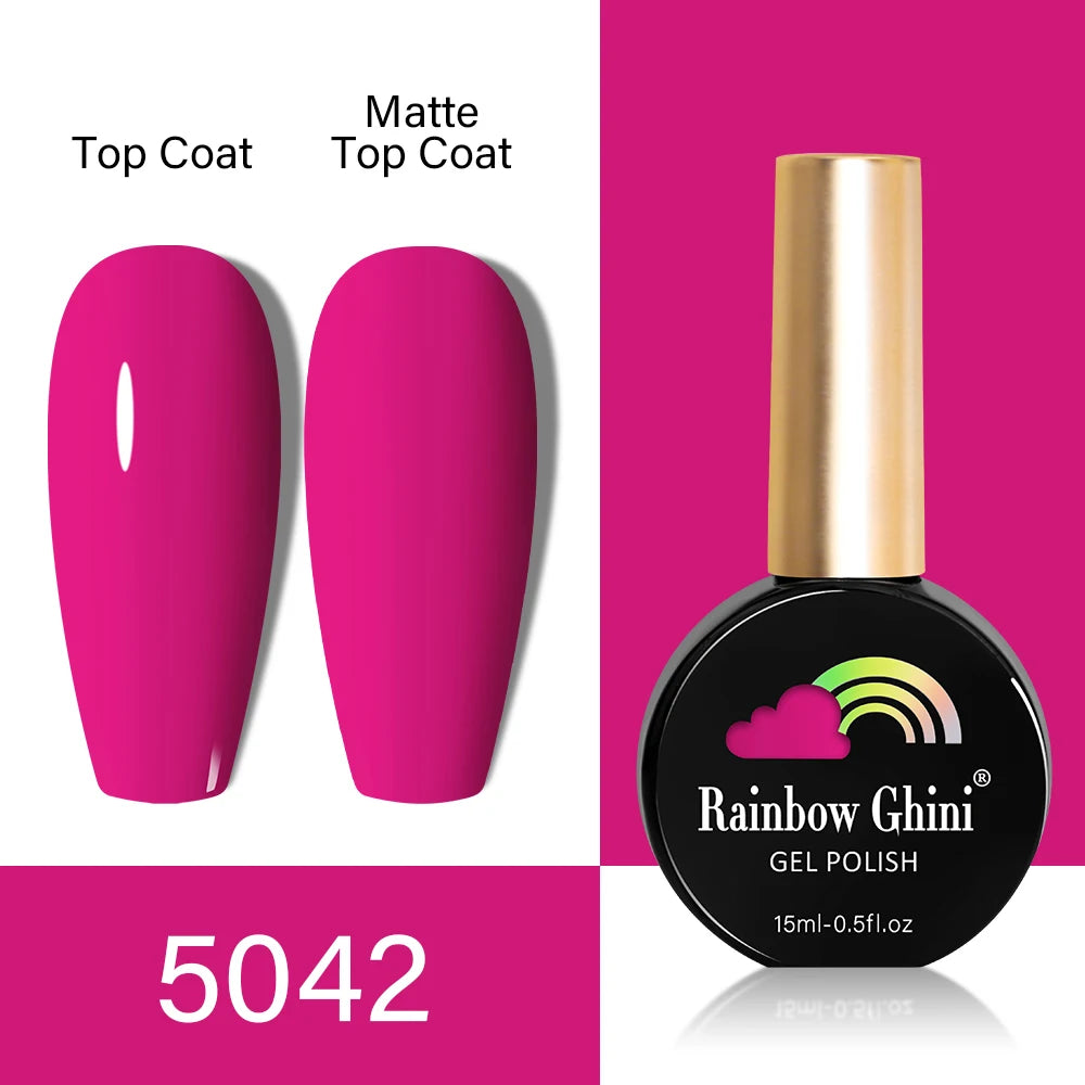 RG HEMA TPO FREE Neon Glitter Gel Nail Polish 15ml Nail Art Manicure Semi Permanent Gel Hybrid Varnishes Top Base Coat UV Nail