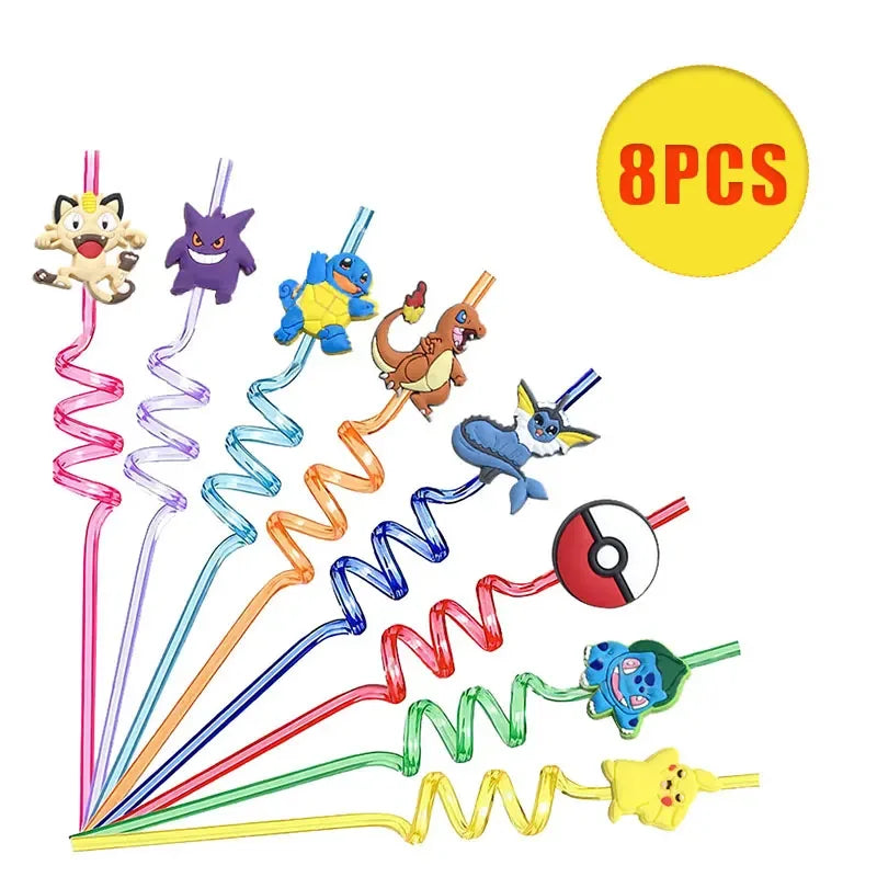 Pokemon Theme Birthday Party Decoration Supplies Cartoon Pokemon Go Tableware Cups Plates Pikachu Balloon For Baby Shower Favors