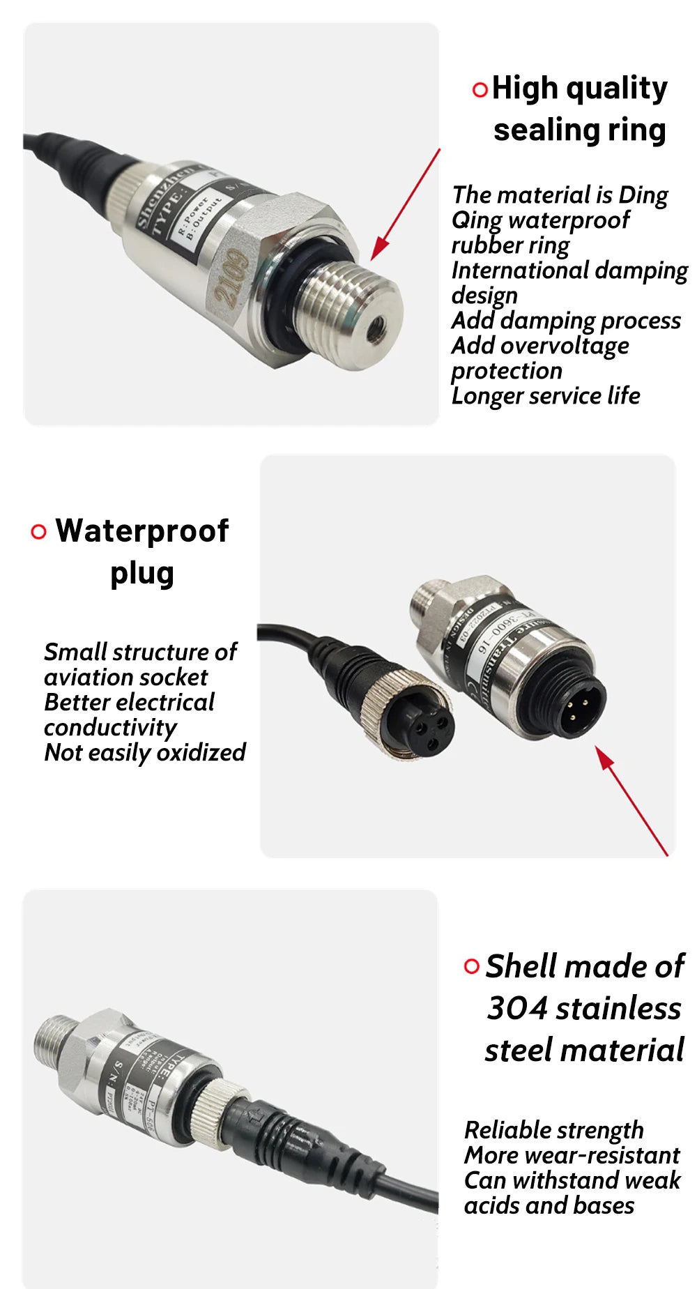 0.5%FS Pressure Transducer 0-1/1.6/2.5Mpa IP68 PT506 Pressure Transmitter Variable Frequency Water Pump Sensor DC24V G1/4 4-20mA