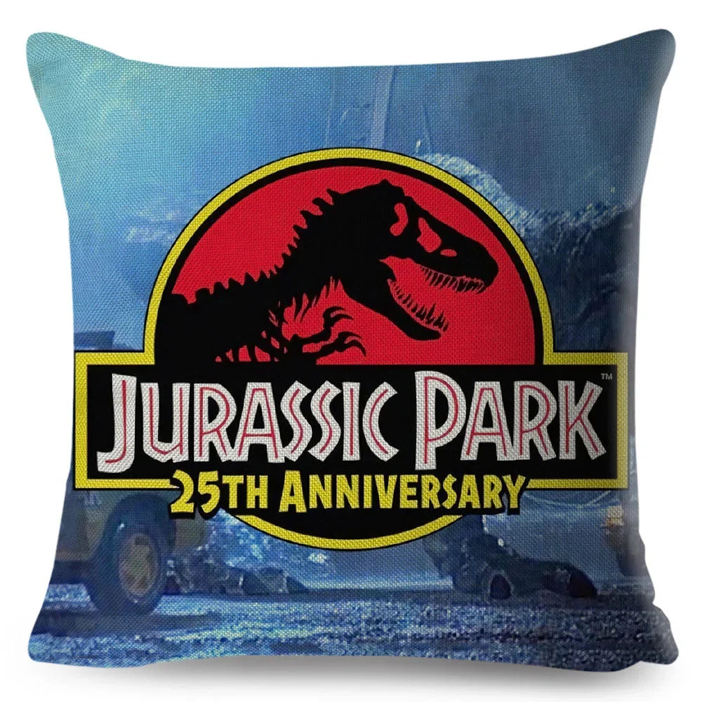 50 style Jurassic Park Logo Cushion Cover for Sofa Home Children Room Decor Dinosaur Print Pillowcase Polyester Pillow Case