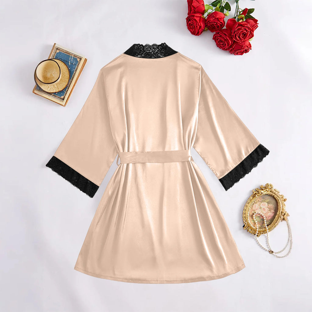 4-Piece Set Ladies' Sleepwear Sexy Sleepwear Women Suspender With Chest Cushion Nightgown Bathrobe Home Wear Women'S Pajamas