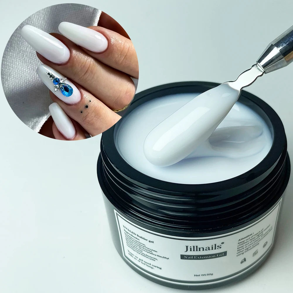 Jillnails Dusty Pink Nude Gel Nail Builder 50G Burgundy Shimmer Builder UV Gel for Nails Extension