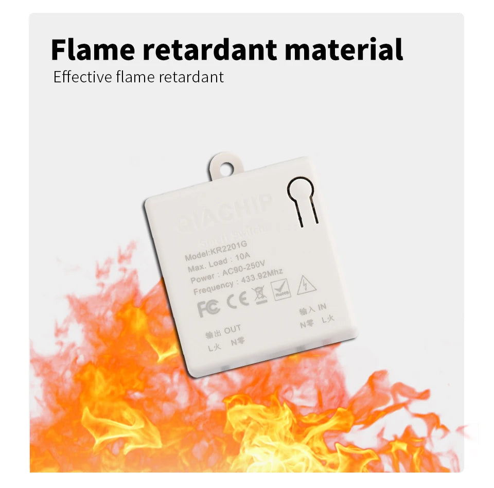 QIACHIP Wireless Smart Switch Light RF 433Mhz Wall Panel Switch with Remote Control Mini Relay Receiver 220V Led Light Lamp Fan