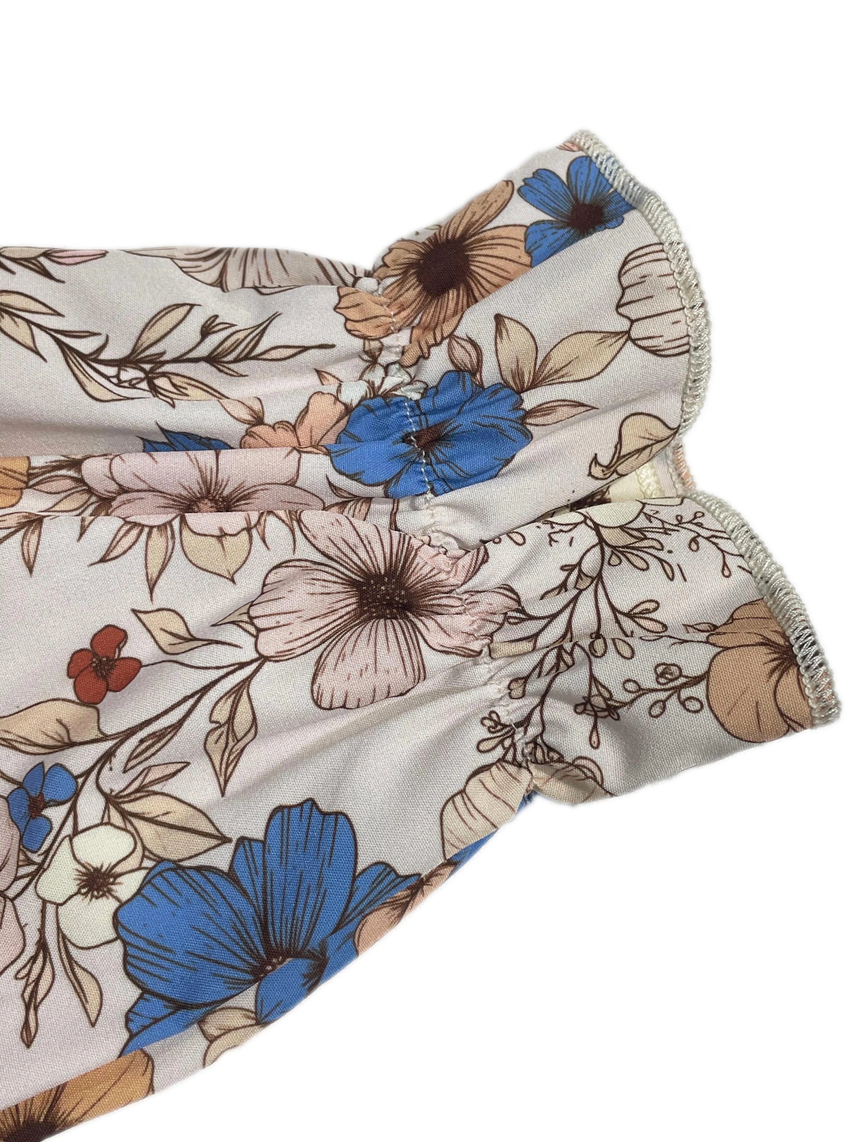 Women's Floral Print Tie Neck Flounce Sleeve Dress, Elegant Fashion Casual Dress for Daily Outdoor Wear, Women Dress for Spring